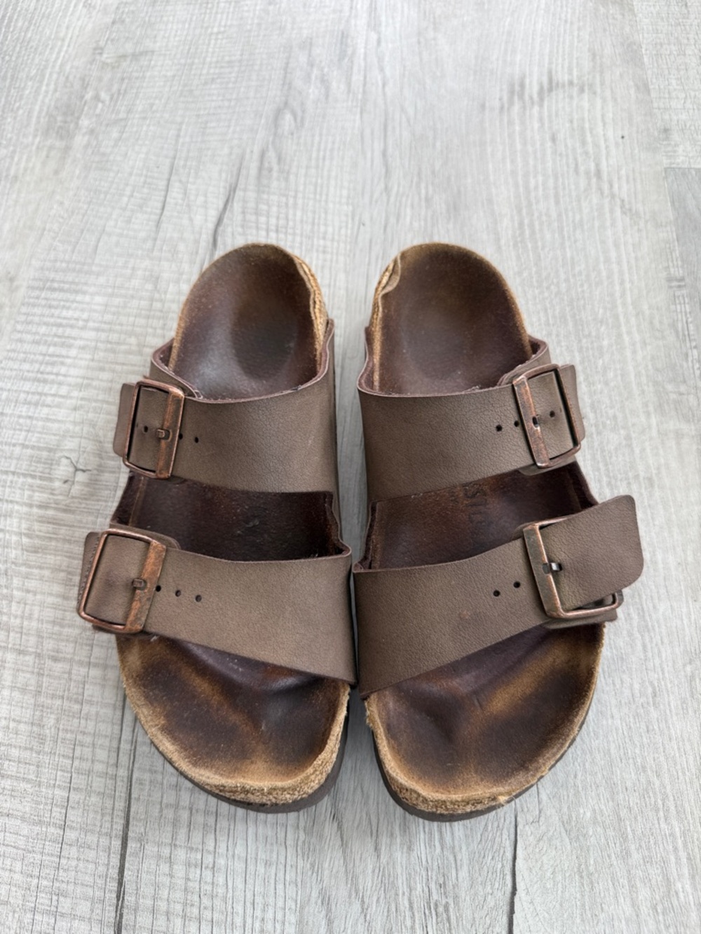 Birkenstock Brown Two-Strap Arizona Sandals